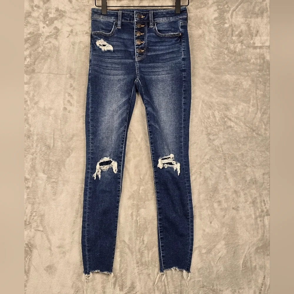 American Eagle Outfitters Button-Fly Distressed Jeans